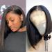 Nadula Short Straight Asymmetrical Bob Wig | 100% Unprocessed Brazilian Virgin Hair | 13x4 Lace Front | Pre Plucked with Baby Hair | 12 150% Density Lace Frontal Bob Wig - Buy Online on GoSupps.com