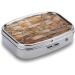 Stylish Pill Box Wall Texture | 2 Compartment Medicine Organizer | Portable Decorative Metal Pill Case for Pocket & Purse - International Shipping - Buy Online on GoSupps.com