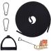Slide rope 4m sled rope with carabiner diameter 8mm sledge pull rope sled rope rope sled linen sled rope with handle premium sled leash pull rope with handle 4m-8mm black