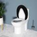 Stretch Spandex Washable Black Toilet Lid Cover - Elastic Bottom Seat Protector - Buy Online on GoSupps.com
