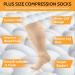 3 Pairs Plus Size Compression Socks 20-30 mmHg for Men & Women | Wide Calf Knee High Flight Socks for Circulation Support | 2XL 3PCS-Nude - Buy Online on GoSupps.com