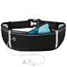 WuGU running belt running bag jogging bum bag waterproof running belt with 3 pockets adjustable running bag with night reflective tape and headphone jack for walking adjustable elastic band 1pc