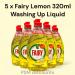 Fairy Washing Up Liquid Lemon - 5 x 320ml bottles - Buy Online on GoSupps.com