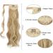 FESHFEN Long Wavy Ponytail Extensions 60cm - Light Ash Brown & Bleach Blonde | Clip-in Synthetic Hairpiece for Women and Girls - Buy Online on GoSupps.com
