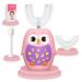 Kids U Shaped Electric Toothbrush: Auto Sonic Toothbrushes with 3 Tooth Brush Heads Brushing Timer Toddler Toothbrush for Age 2-6 Children Soft IPX7 Waterproof Cartoon Owl Pink Owl