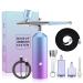 Cenoz Portable Airbrush Kit  Handheld Mini Airbrush Makeup Kit  Rechargeable Cordless Makeup Sprayer with 2 Capacity Cups (Purple with 4FT Airbrush Hose) Purple with Airbrush Hose