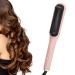 2 in 1 Negative Ion Heated Styling Brush and Flat Iron - Rapid Heating Comb for Hair Straightening and Salon Styling