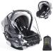 Orzbow Car Seat Rain Covers Universal Waterproof Baby Car Seat Covers with Side Ventilation Quick-Access Roll-Up Door Easy Carry for Donna Maxi cosi Cybex etc. Transparent
