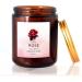Rose Scented Candle - Soy Wax Aromatherapy with Crystals & Rose Petals | Perfect Stress Relief Gift for Women - Ideal for Birthdays & Anniversaries - Buy Online on GoSupps.com