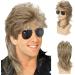vreplrse Realistic Vintage Wig for Men Comfortable and Durable Materials Fiber Halloween Costume Wig Cover Party Wig Disco Red Brown - Buy Online on GoSupps.com