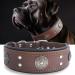 Dog collar leather 5 cm wide robust real leather neck band handmade soft and luxurious striking best choice for large and medium-sized dog breeds 42-52 cm 42-52 cm brown