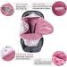 Ultra Thick Swaddle Blanket with Hat | 90 x 90 cm | Geometric Leaves Design | Pink Flowers | Stroller, Baby Carrier, High Chair, Shopping Cart | 6-12 Months - Buy Online on GoSupps.com