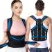 Black Breathable Posture Corrector for Women Back Pain Lumbar Back Support Belt Breathable Elastic Back Posture Correction Belt Adjustable Shoulder for Students Kids Adults (L)