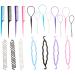 19 Piece Hair Braiding Tool Kit - DIY Styling Accessories for Updo Ponytails - Topsy Hair Braid Maker Set - Buy Online on GoSupps.com