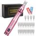 PELCAS 2 in 1 Microneedling Pen Derma Pen with 2 LED Colors & 6 Speeds Dermapen LCD Display with 24 Replacement Cartridges Rechargeable Cordless 0-2 mm Adjustable for Skin Care