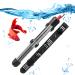 RuikDly aquarium heating 200W 30-200L aquarium heating rod adjustable heating element aquarium with suction cups waterproof thermostat aquarium heater for fish tanks and aquarium (220-240V)