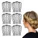 6 Pcs Hair Side Combs Vintage U Shape Hair Fork Clip French Twist Hair Combs Hair Pin Hair Styling Tool Accessories for Women and Girls (Black)