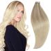 RUNATURE Long Tape in Hair Extensions Human Hair Blonde Balayage Tape Hair Extensions Real Human Hair Blonde Ombre Tape in Extensions 24 Inch 50 Gram 24 Inch 1-Tape #18/22/60