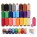 ilauke 50Pcs Bobbins Sewing Threads Kit, 400 Yards per Polyester Thread Spools, Prewound Bobbin with Case for Brother Singer Janome Machine, 25 Colors