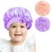 Arqumi Silk Satin Bonnet for Kids 2Pcs Soft Baby Bonnet Sleeping Cap with Elastic Strap Adjustable Night Cap Hair Bonnet for Toddler Child Teens Nude&Purple One Size Nude&Purple