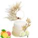 Upgraded Boho Cake Topper Decorations Natural Pampas Grass Dried Flower Cake Toppers with wooden Wreath Hoop Bunny Tails Grass Cake Decor for Bohemian Wedding Bridal Baby Shower Birthday Party 13PCS