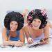 2PCS Satin Bonnet for Black Women | Jumbo Hair Bonnet with Adjustable Silk Cap | Silky, Soft Bonnet for Sleeping | Ideal for Curly, Long Hair | Black+Flower Pattern - Buy Online on GoSupps.com