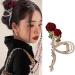 Internet Celebrity Taking Photo Ponytail Hair Claw With Rose Shape Shinning Hair Catch For Woman Teens High Ponytail Hair Clutcher For Woman Thin Hair Hair Clutcher For Woman Small Hair Clutcher Metal rhinestones - Buy Online on GoSupps.com