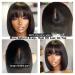 Uolova 10 Inch Black Bob Human Hair Wig with Bangs - 180 Density, Glueless, Realistic Look, HD Lace Front, Brazilian Hair - For Black Women - Buy Online on GoSupps.com
