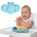 Bee Bright Baby Suction Plate Non Slip Silicone Baby Weaning Plate No More Meal Time Mess Stay Put Toddler Feeding Plate with Suction Dishwasher Safe (Turquoise)