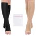 Open Toe Medical Compression Socks for Women & Men Flight Running Pregnancy Travel Work Varicose Veins S/M/L/XL/XXL (2 Pair) with Laundry Bag S-M