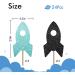 24PCS Rocket Ship Cupcake Toppers Baby Shower Party Decor for Boys Astronaut Dessert Picks Outer Space Themed Birthday Party Decoration - Sky Blue & Black Glitter - Buy Online on GoSupps.com
