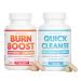 SkinnyBoost Quick Cleanse and Green Tea Vegan Capsules Kit- 60 Ct/Bottle-Reduce Bloating Colon Cleanse Gut Reset Weight Support- Made in The USA (120 Capsules) Burn Boost + Quick Cleanse 30 Count (Pack of 2)