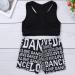 KKmeter Girls 2pcs Dance Outfit Racer Back Crop Top + Shorts Set - Black 10-12 | Sport Gymnastic Dance Swimwear - Buy Online on GoSupps.com