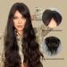Testar Long Brown Wig with Pony - Curly Dark Brown Synthetic Wig for Black Women | Cute Glueless Party & Cosplay Hair - Buy Online on GoSupps.com