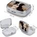 Border Collie Print Pill Box | 2 Compartment Metal Pill Organizer | Portable & Decorative Medicine Case for Pocket or Purse - Buy Online on GoSupps.com