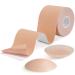 Breast Tape, BearKig Breast Lift Tape for A-E Cup Large Breast, Breathable Push Up Tape, Waterproof & Sweatproof Body Tape for Breast Lift, Used Along with Reusable Soft Silicone Covers
