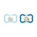Mam Air Night Silicon Schnuller in a set of 2 tooth-friendly and bright baby pacifier extra light and airy thyroid design with pacifier box 16+ months blue blue-bear/fox 16+ months