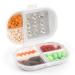 Dynippy Daily Pill Organizer 7 Compartments Portable Small Pill Case for Purse Pocket No Nail Damage Pill Holder Vitamin Fish Oil Medicine Holder Pill Box for Travel - White