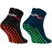Rainbow Socks - Neo ABS Sport Socks - Women Men Neon Sneaker Sport Stopper Socks 39-41 2x Black Blue