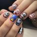 Clataly Halloween False Nail Interesting Arrow Pierces the Heart Fake Nails Spider Ghost Face Nail Press On False Nails (C)