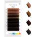Colored Lash Extensions 16 Rows Cashmere lash extensions 0.07 C Curl Lash Extensions 15mm Classic Lash Extensions Single Lash Extensions for Professional(Brown Gradient 0.07C-15mm)