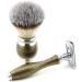 Shop Vintage Style Men's Shaving & Grooming Set | Includes Synthetic Brush DE Safety Razor (Blades Not Included) Engraved Bowl & Soap - Perfect Gift for Grooming Enthusiasts - Buy Online on GoSupps.com