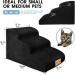Topmart 3-Tier Non-Slip Foam Dog Ramp/Steps | Wide Deep Stairs for Elderly Dogs, Cats, Small Pets | High-Density Pet Ladder | Includes Rope Toy - Black - Buy Online on GoSupps.com