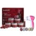 Wine Facial Kit for Women for Glowing Skin 6-Pieces Skin Care Set with Deep Cleanser Scrub Nourishing Gel Mask Pack and Serum 250gm+10ml Free Face Massager