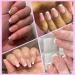 240pc French Tip Press On Nails - Short Nude Coffin Fake Nails with Glue & Adhesive Tabs | Artificial Acrylic Fingernail Tips - Buy Online on GoSupps.com