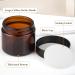 6-Piece Amber Glass Cream Cans - 60ml Empty Refillable Pots for Cosmetics Ointments & Essentials | Travel-Friendly with Black Lids - Buy Online on GoSupps.com