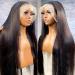 LARVOB 26inch 13x6 Lace Front Human Hair Wig 180 Density Straight HD Transparent Lace Front Wig for Black Women - Pre Plucked with Baby Hair and Bleached Knots - Buy Online on GoSupps.com