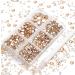AD Beads 4300 Pieces Flat Back Nail Art Rhinestones Round Beads 6 Sizes (2-6.5mm) with Storage Organizer Box,Rhinestones Picking Pen for Nail Art Phone Decorations Crafts DIY (Champagne)