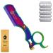 Professional Classic Straight Edge Barber Razor For Close Shaving -Salon Quality Men's Beard Cut Throat Finger Razor Shavette With 10 Shaving Blades By Krisp Shave (Titanium Multi-Color) 4.8 Inch