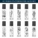 10ml Essential Oil Roller Bottles - Refillable Glass Containers with Patterns for Lip Oils - 10 Pieces - Buy Online on GoSupps.com